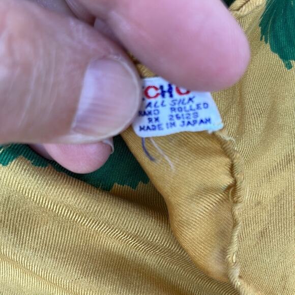 ECHO Silk Scarf Womens Rainfall Hand Rolled Made in Japan Vintage - Picture 6 of 7